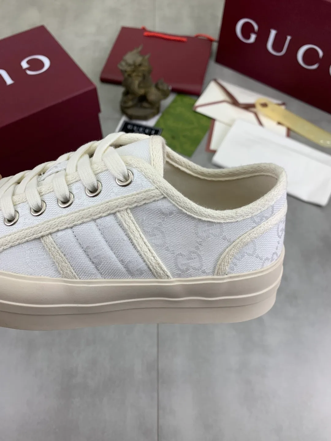 Men's shoes 💰P480 New Gucci thick-soled cloth shoes for women, high-quality version with logo patterned cloth surface, 5mm thick sole, ultra-light shoes, versatile and comfortable.  Fabric: Versatile floral fabric Lining: Versatile canvas Feet: Towel fabric Code number: 35-41 (41 customized) Packaging: Original packaging